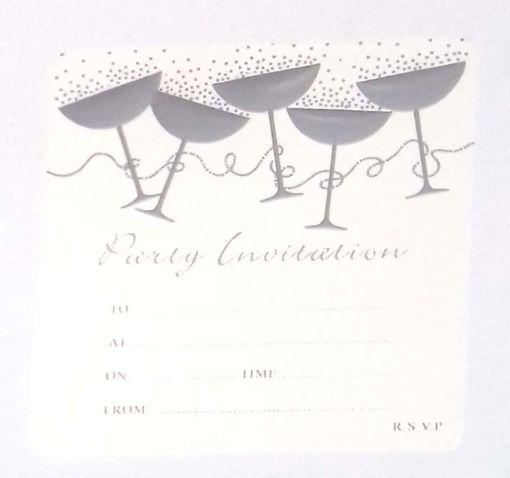 Picture of PARTY INVITATION WINE GLASS SILVER X10
